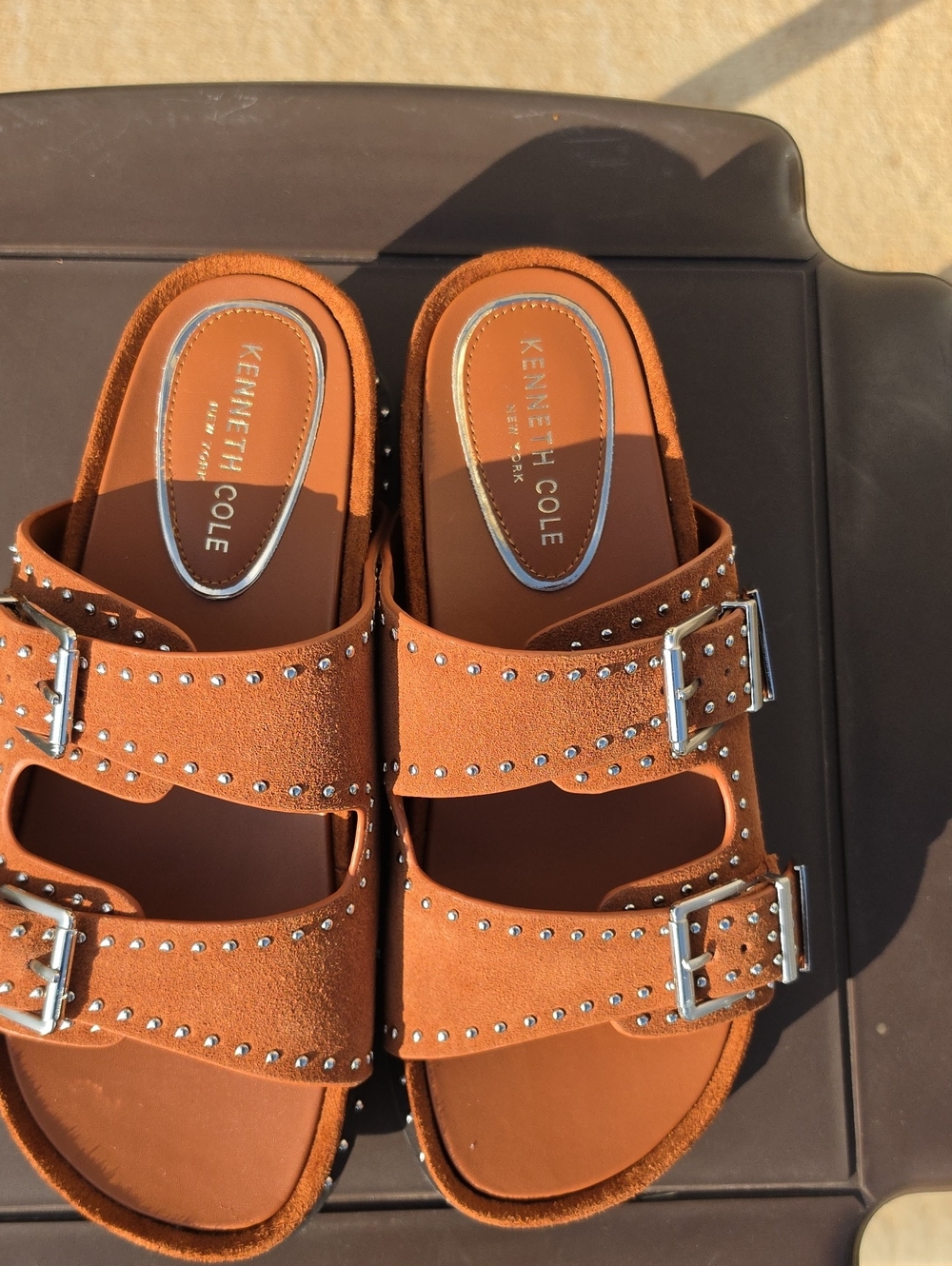 Kenneth Cole Women's Gradie Cognac Sandal Size 7 Platform Wedge - Picture 5 of 7